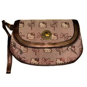 산리오 헬로키티 핸드 파우치 브라운 2007년