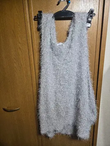 LOWRYSFARM 라메 샤기 베스트 라이트 그레이