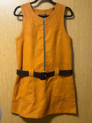 MARY QUANT 오렌지 슬리브리스 원피스