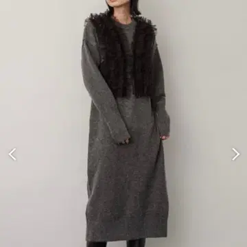 [ 새상품 ] SENSE OF PLACE 튤 베스트 레이어드 니트 원피스