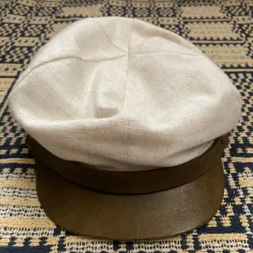 새상품급 vasco 캔버스 가죽 헌팅 캡