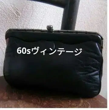 60s 빈티지 블랙 가죽 클러치백