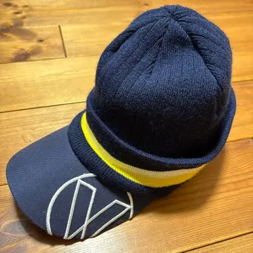 네이비 니트 모자 캡 콤비
