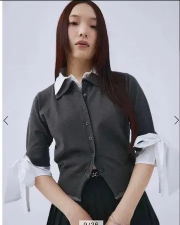 eimyistoire 더블 컬러 디자인 니트 그레이