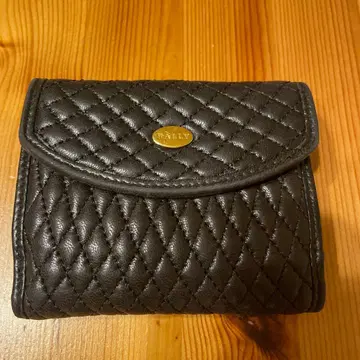 발리 천연 가죽 이단 접이식 지갑 블랙