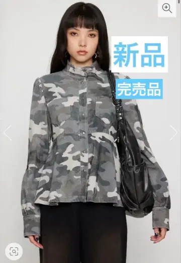 LAGUAGEM PEPLUM CAMO 코듀로이 그레이 상의