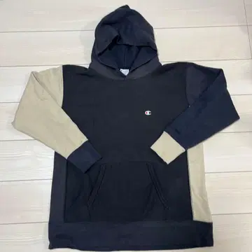 Champion 후드 부착 후드티 LARGE 네이비/베이지