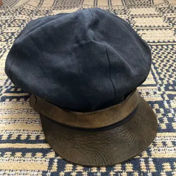 새상품급 vasco 캔버스 가죽 헌팅 캡