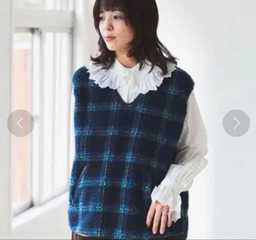 BEAMS BOY 자카드 보아 풀오버 베스트