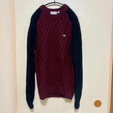 [ LACOSTE ] 래글런 니트 울 보라색 네이비