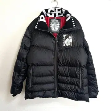 [ PAGELO ] 울프 늑대 블랙 프린트 다운 자켓 남성용