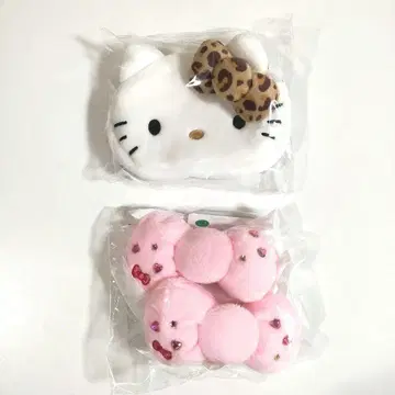 헬로키티 50주년 리본 머리끈 레오파드 무늬 코인 케이스