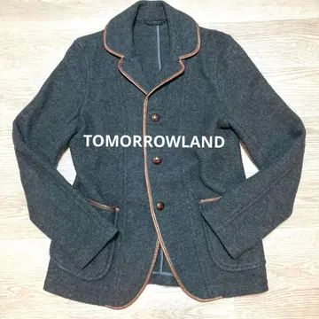 투모로우랜드 그레이 울 혼방 테일러드 자켓 코트