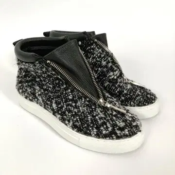 DIEMME 집업 하이컷 스니커즈 트위드 가죽