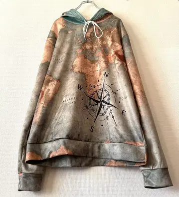 세계 지도 도안 후드티