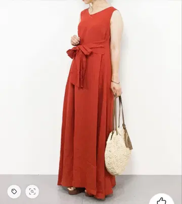 어반리서치 로쏘 린넨 혼방 맥시 원피스 허리 리본 A라인