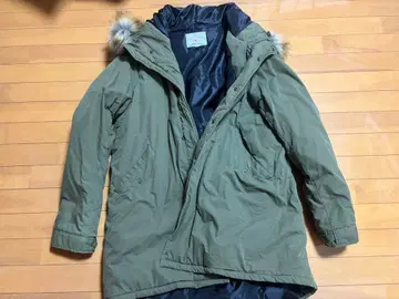 아비렉스 올리브색 퍼 달린 모즈 코트 LL