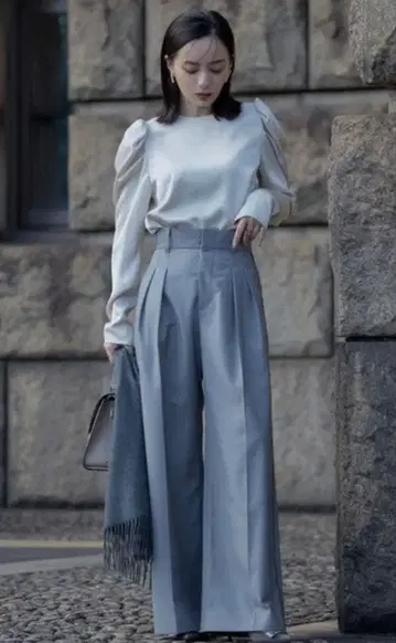 anuans 아뉴앙스 2way 마블 벨트 와이드 팬츠 Gray