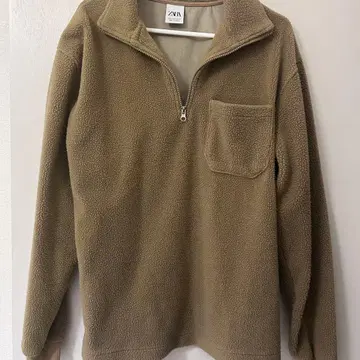 ZARA 베이지 하프 지퍼 플리스 자켓
