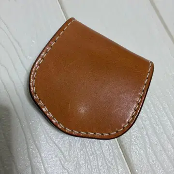 새상품급 텐진 웍스 코인 케이스 동전 지갑 가죽 천연 가죽 카멜 지갑