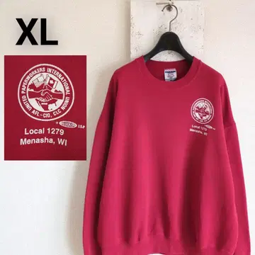 90s USA제 구제 의류 저지 맨투맨 레드 조합 XL