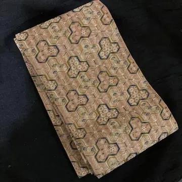 니시진 비샤몬 키코 길상 문양 벽돌색 반폭 오비