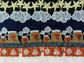 치카자와 레이스 온천 원숭이 핑크 타월 손수건