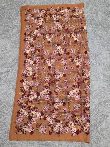 [ 새상품급 ] WONDERFUL WORLD 오렌지 꽃무늬 반다나 스카프