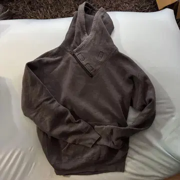 N 할리우드 그레이 하프 지퍼 후드 부착 후드티