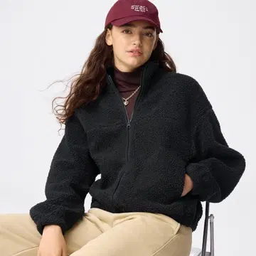 보아 플리스 블루종+X 블랙 XL