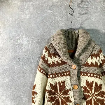 TODAYFUL 빅 칼라 케이블 니트 코위찬 가디건 스노우