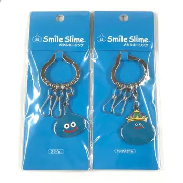 2개 슬라임 & 킹 슬라임 메탈 키링 스마일 슬라임 드래곤 퀘스트