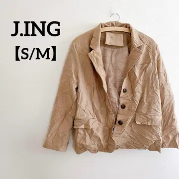 J.ING 테일러드 자켓 베이지 S/M 오버 사이즈 숏 기장