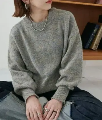 택 포함 디스코트 [WEB 한정판] 복슬복슬 멜란지 숏 풀오버