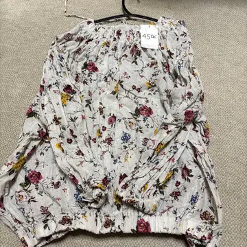 45 아르 거즈 앤티크 플라워 블라우스 새상품급