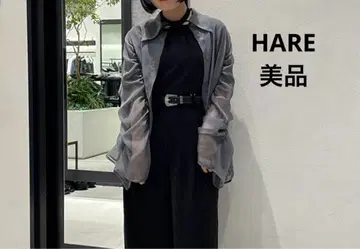 [ 새상품급 ] 개더 와이드 시어 셔츠 오버 사이즈 그레이