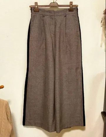 플레인 피플 울 와이드 팬츠 브라운 계열