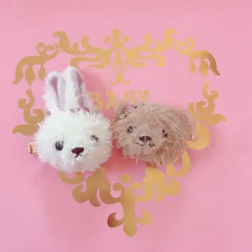 메종 드 플뢰르 곰 토끼 헤어핀 클립