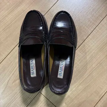 HARUTA 다크 브라운 가죽 로퍼