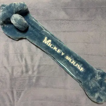 미키마우스 후드 부착 머플러 장갑 플리스 팬캡 블루