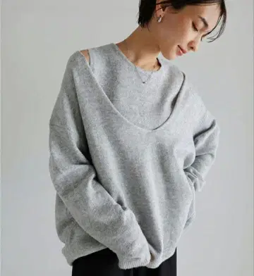 에버네이비 evernavy 니트 슬리브리스 긴팔 세트