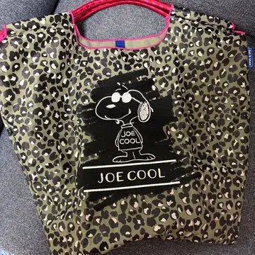 스누피 JOE COOL 레오파드 무늬 에코백