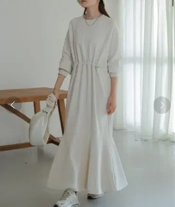 택 포함 미사용 새상품 Bab 허리 드로스트 머메이드 맨투맨 원피스