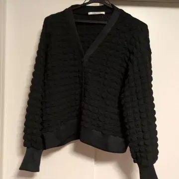 블랙 리브 편직 가디건