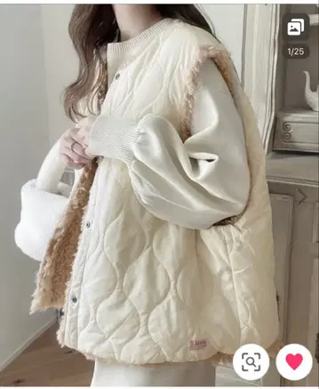 2way 충전솜 퀼팅 x 퍼 리버서블 베스트 L