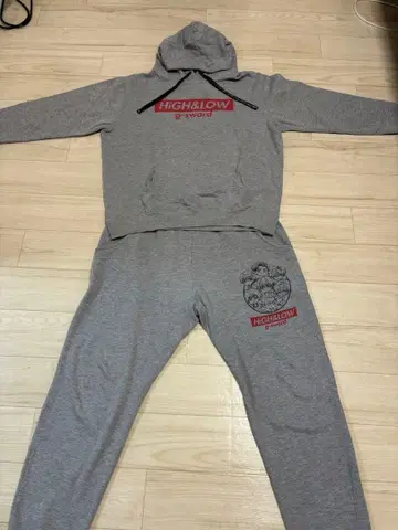 HIGH & LOW 그레이 후드 부착 후드티