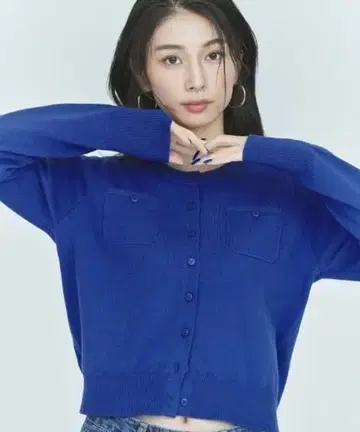 POCKET CARDIGAN/BLUE x PALANG