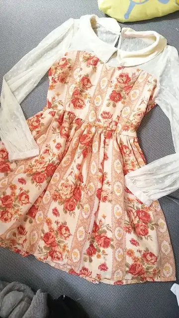 리즈리사 LIZLISA 미사용 새상품 장미 무늬 원피스 로맨틱 시스루