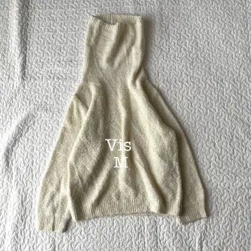 비스 니트 터틀넥 라메 혼방 아이보리 M 고급