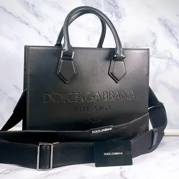 컨디션 최상 돌체앤가바나 로고 토트 숄더 백 블랙